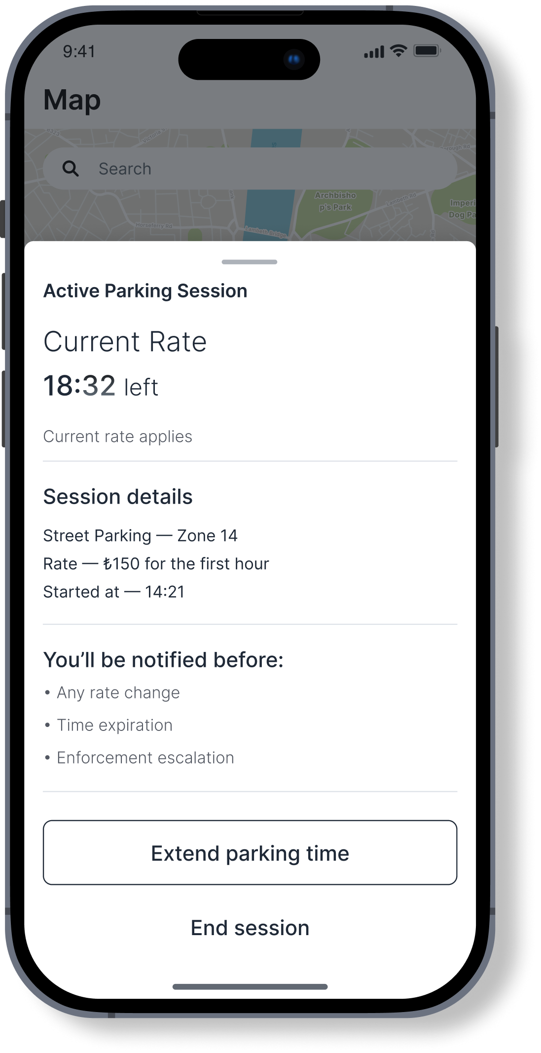 Active Session Mockup